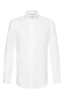 Рубашка из хлопка и льна Brunello Cucinelli