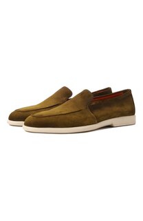 Замшевые лоферы Santoni