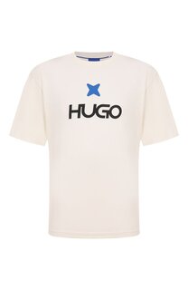 Хлопковая футболка HUGO Blue