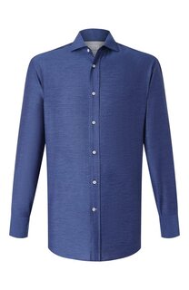Рубашка из хлопка и льна Brunello Cucinelli