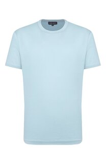Футболка из шелка и хлопка Giorgio Armani