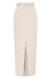 Юбка из хлопка и льна Brunello Cucinelli