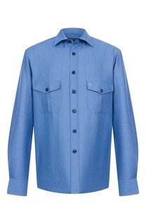 Рубашка из хлопка и льна Stefano Ricci