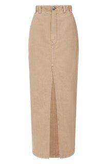 Юбка из хлопка и льна Brunello Cucinelli