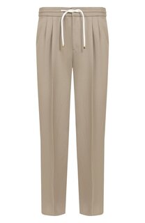 Брюки изо льна и хлопка Brunello Cucinelli