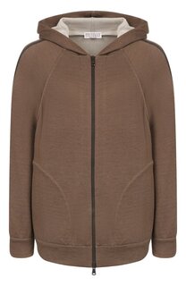 Толстовка из хлопка и шелка Brunello Cucinelli