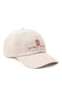 Бейсболка изо льна и шерсти Brunello Cucinelli
