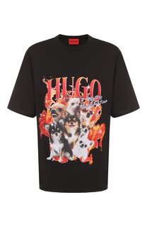 Хлопковая футболка HUGO