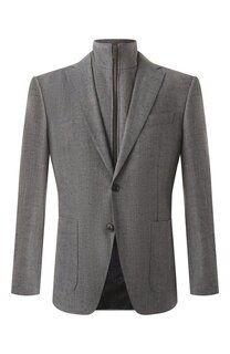 Пиджак из шерсти и хлопка BOSS