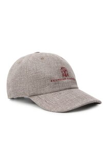 Бейсболка изо льна и шерсти Brunello Cucinelli