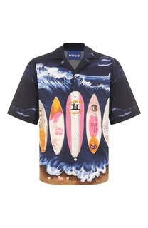 Хлопковая рубашка HUGO Blue