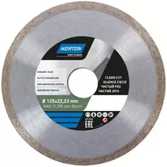 Диск алмазный по керамике Norton Ceram 70184614158 сплошной 125x22.2x1.8 мм Norton.