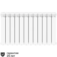 Радиатор секционный Rifar Monolit 500/100 12 секций боковое подключение биметалл белый
