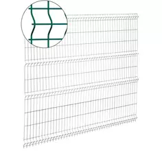 3D панель для забора Grand Line Light h.2.03 x L.2.5 RAL 6005 зелёный