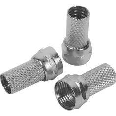 Разъём F RG6 20 мм 3 шт. цвет серый Oxion