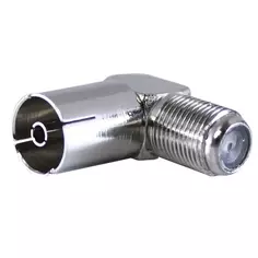 Переходник угловой с F гнезда на TV гнездо Oxion