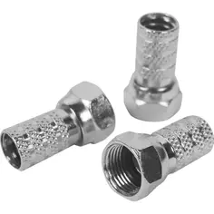 Разъём F RG6 с защитой 20 мм 3 шт. цвет чёрный Oxion