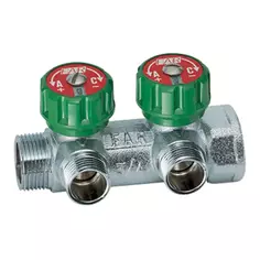 Коллектор Far FK 3821 3412TP на 2 выхода 3/4"х1/2" НР латунь