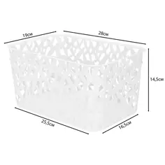 Корзинка универсальная 28x19x14.5 см 3xL пластик цвет белый Бытпласт