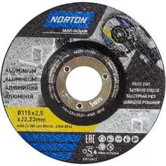 Диск отрезной по алюминию тип 42 Norton 115x22.2x2.5 мм Norton.