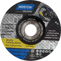 Диск отрезной по алюминию тип 42 Norton 125x22.2x2.5 мм Norton.