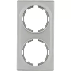 Рамка для розеток и выключателей Onekey Florence 2 поста, цвет серый Onekeyelectro