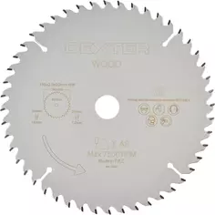 Диск циркулярный по дереву Dexter 185x20/16/12 мм 48 зубов
