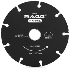 Диск отрезной универсальный тип 41 Rage 125x22.2x1 мм