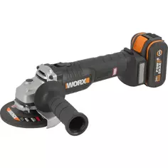 УШМ аккумуляторная бесщеточная Worx WX812.2, 20 В Li-ion 4 Ач 125 мм
