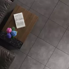 Глазурованный керамогранит Ceramente Stellare Cement Pro 60x60x0.95 см 1.44 м² матовый цвет темно-серый