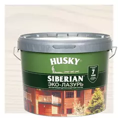 Эко-лазурь Husky Siberian полуматовая цвет белый 9 л