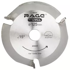 Диск отрезной по дереву Rage by Vira 3Т 125x22.2x4 мм