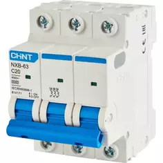 Автоматический выключатель CHINT NXB-63 3P C20 А 6 кА