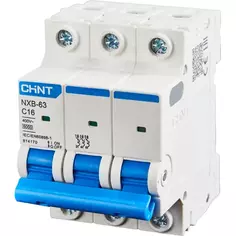 Автоматический выключатель CHINT NXB-63 3P C16 А 6 кА