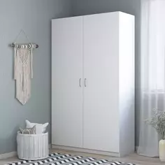 Шкаф распашной Турин с 2 дверями 120x212x45 см ЛДСП цвет белый Basic