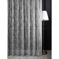 Тюль 1 м/п Жаккард сетка 290 см цвет серый Elit Home