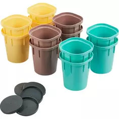 Комплект для рассады горшки со съемным дном Ingreen 14x7x20 полипропилен разноцветный 12 шт
