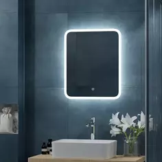 Зеркало для ванной Light Led с подсветкой 50x60 см цвет белый Без бренда