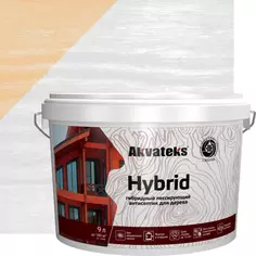 Антисептик Akvateks Hybrid гибридный лессирующий полуматовый белый 9 л Акватекс