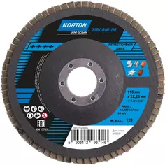 Круг лепестковый торцевой КЛТ2 Norton Р120 115x22.2 мм Norton.
