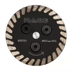 Диск алмазный по бетону и камню Rage 603124 турбо 50xM14x2.4 мм