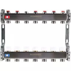 Коллектор без расходомеров Rommer 1"x3/4" 7 выходов нержавеющая сталь RMS-3200-000007