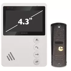 Комплект видеодомофона Skybeam 94402FA+ 94201- 600TVLWH 4.3" цвет белый