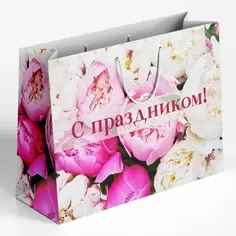 Пакет подарочный «С праздником» 30x40 см цвет разноцветный Симфония