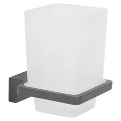 Стакан для зубных щёток Swensa Lucid SWR-5400-03-GRY, подвесной, стекло/металл, цвет прозрачный/графит