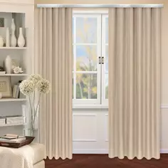Штора на ленте Аврора 190x280 см цвет бежевый Linen Way