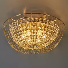 Люстра потолочная Crystal Pava FR1016CL-06G 6 ламп 24 м² цвет золотистый Freya