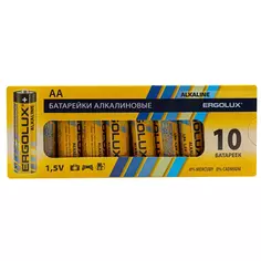 Батарейка Ergolux LR6BP-10 алкалиновая LR6 AA 10 шт.