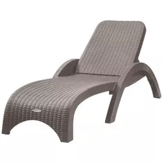 Шезлонг без подушки Rattan 187x44 см пластик серый