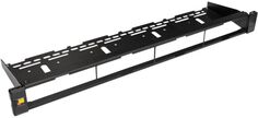 Патч-панель Lanmaster LAN-FRM-PP-FO/1U модульная 19", экранированная, на 4 вставки с органайзером под оптический кабель, 1U